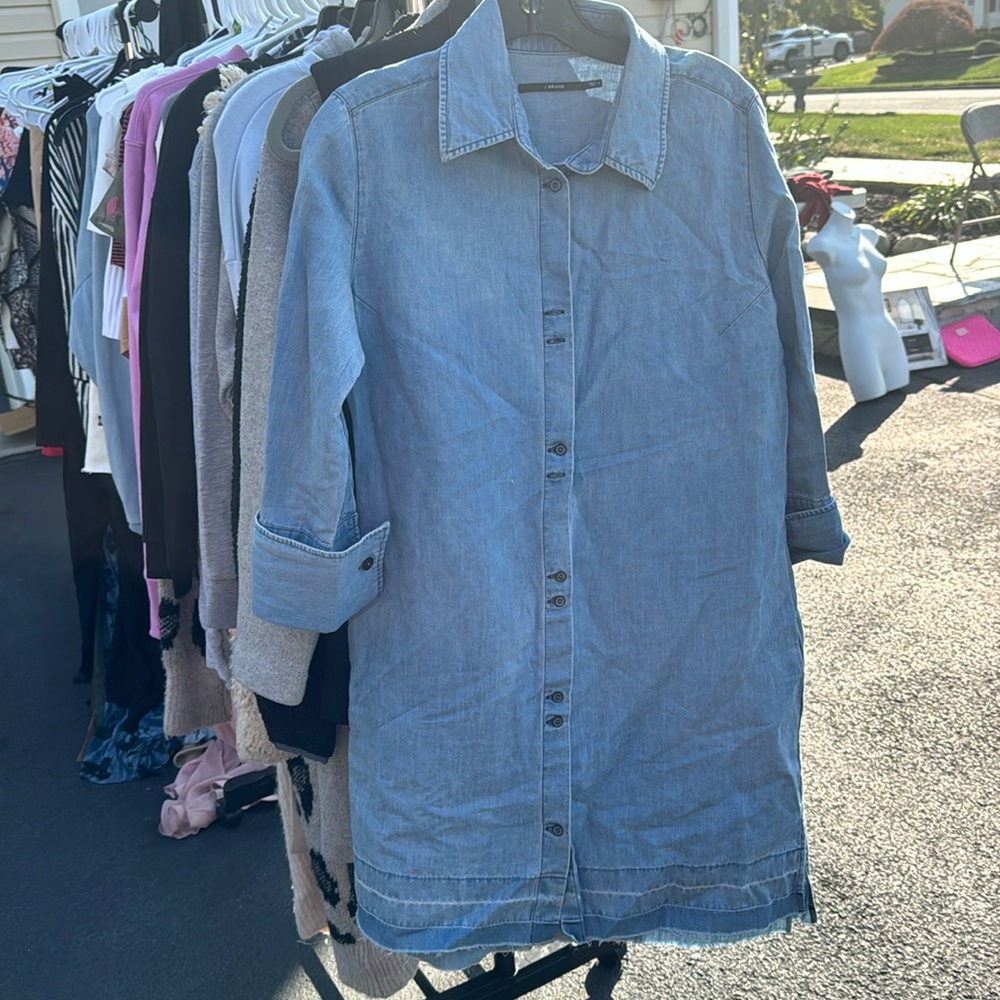 Brand denim cotton and linen dress